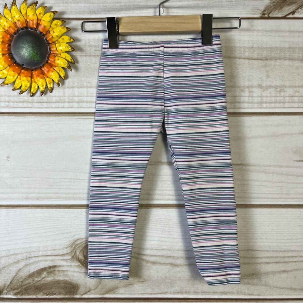 Tea‎ Collection Kids 18-24 Months Striped Cotton Spandex Leggings Pants Purple
